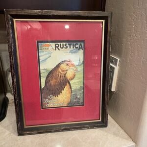 Rustica French Rooster Chicken art framed